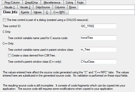 Class Info Tab