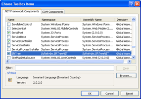 Choose Toolbox Items Dialog