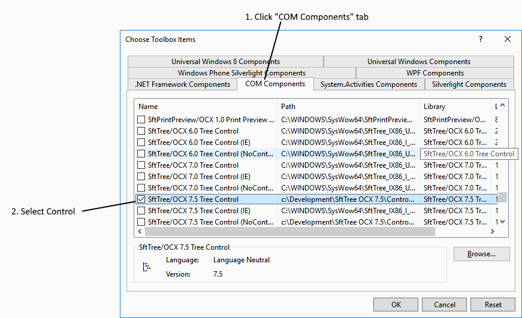 Select SftTree/OCX