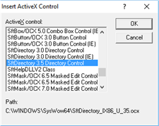 Insert ActiveX Control