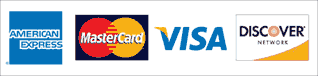 Payment Options VISA, Mastercard, American Express & Discover